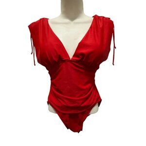Shore Shapes size 8 red one piece swim suit